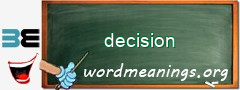 WordMeaning blackboard for decision